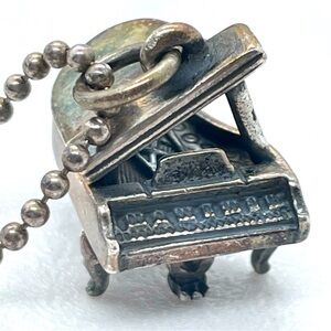 RETIRED James Avery 3D Grand Piano Charm on Necklace Sterling Silver